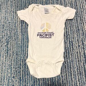 White Peace Sign Baby Onesie